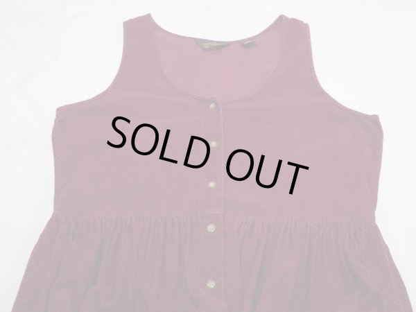 画像8: 90s Eddie Bauer 前開き コーデュロイ サロペット ワンピース ドレス ジャンパースカート (8)