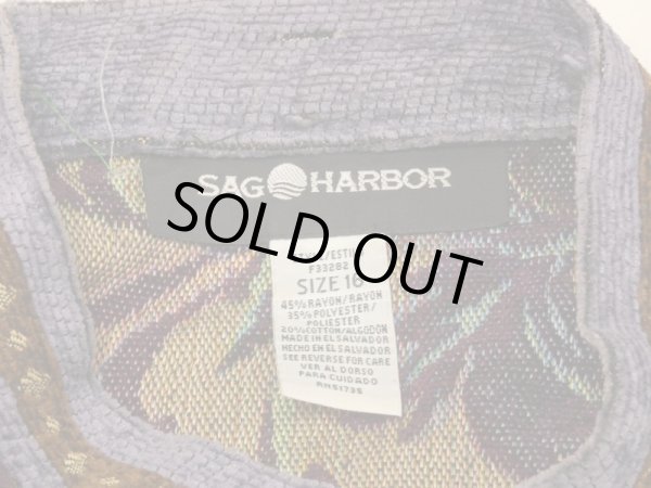 画像6: 90s ビンテージ SAGHARBOR バンドカラー オリエンタル ボタニカル ゴブラン織り ラグ ジャケット (6)