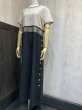 画像2: USA製 80s 90s ビンテージ MELISSA COLLECTION リネン レオパード バイカラー ロング ワンピース ドレス (2)