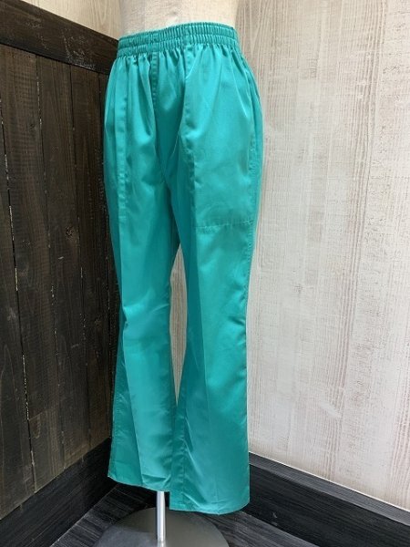 画像2: USA製 80s ビンテージ LANDS'END グリーンカラー イージーパンツ リラックス スラックス カラー パンツ (2)