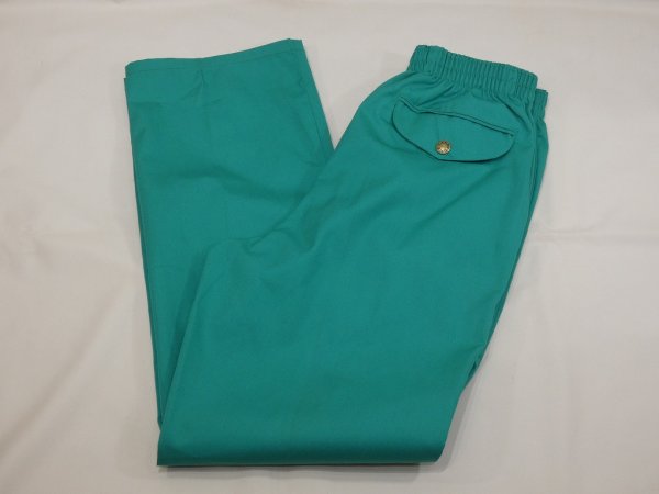 画像6: USA製 80s ビンテージ LANDS'END グリーンカラー イージーパンツ リラックス スラックス カラー パンツ (6)