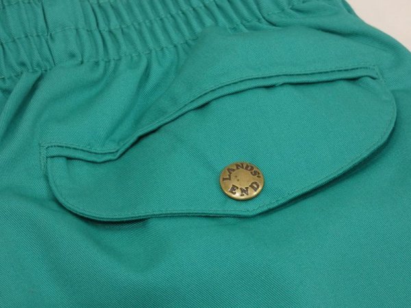 画像13: USA製 80s ビンテージ LANDS'END グリーンカラー イージーパンツ リラックス スラックス カラー パンツ (13)