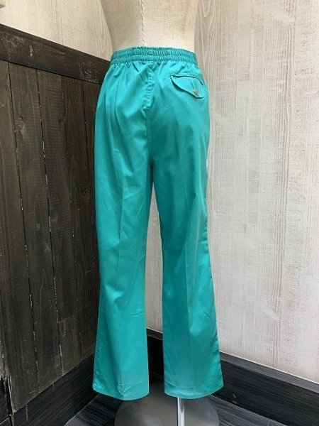 画像3: USA製 80s ビンテージ LANDS'END グリーンカラー イージーパンツ リラックス スラックス カラー パンツ (3)