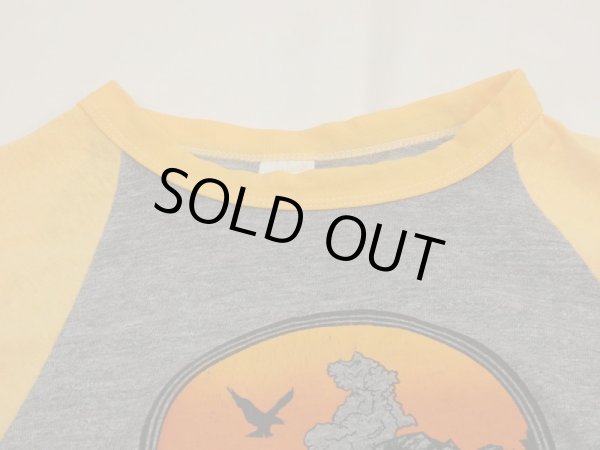 画像7: 80s ビンテージ Yellowstone Park スーベニア プリント ラグラン スリーブ 七分袖 Tシャツ ベースボールT (7)