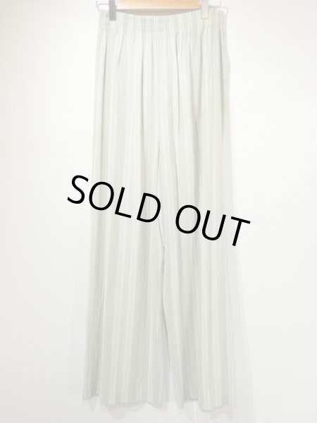 画像4: 90s UNKNOWN ピスタチオグリーン ランダム ストライプ レーヨン イージー ワイド パンツ リラックス パンツ (4)