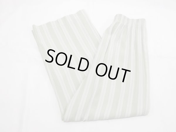 画像6: 90s UNKNOWN ピスタチオグリーン ランダム ストライプ レーヨン イージー ワイド パンツ リラックス パンツ (6)