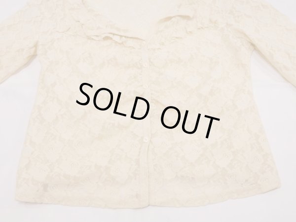 画像9: USA製 90s Carducci 総レース クロップド丈 ブラウス シャツ カーディガン  (9)