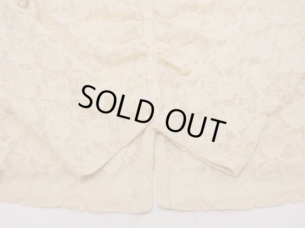 画像11: USA製 90s Carducci 総レース クロップド丈 ブラウス シャツ カーディガン  (11)