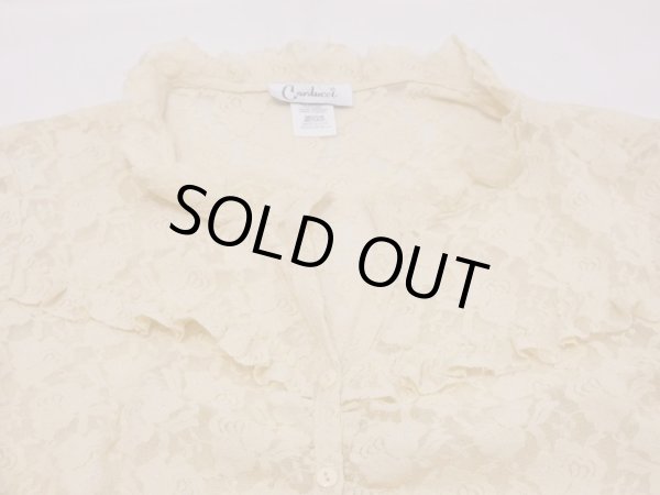 画像8: USA製 90s Carducci 総レース クロップド丈 ブラウス シャツ カーディガン  (8)