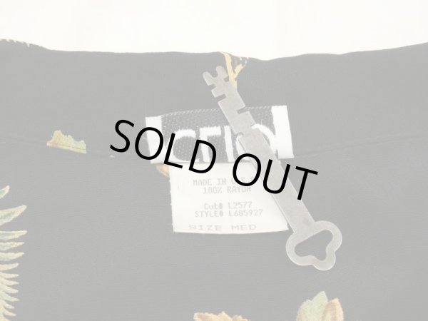 画像7: USA製 80s 90s CLIO リーフ レオパード ブラック レーヨン オープンカラー S/S シャツ  柄シャツ  (7)