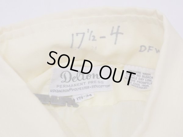 画像6: 70s ビンテージ DELTON ライトイエロー フリル ドレス シャツ (6)