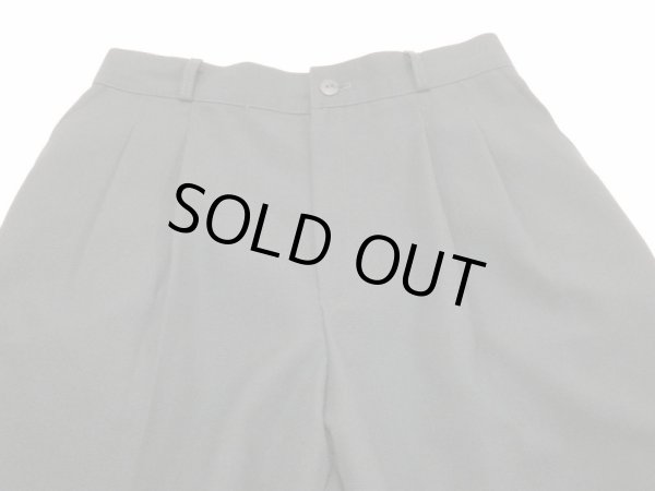 画像7: 90s FUNDAMENTAL THINGS ダークグリーン ツータック テーパード スラックス カラー パンツ (7)