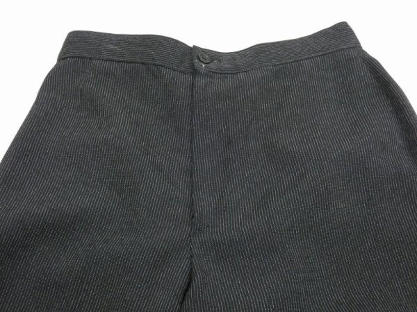 画像7: 90s H H S ピンストライプ ブラック スラックス パンツ  (7)