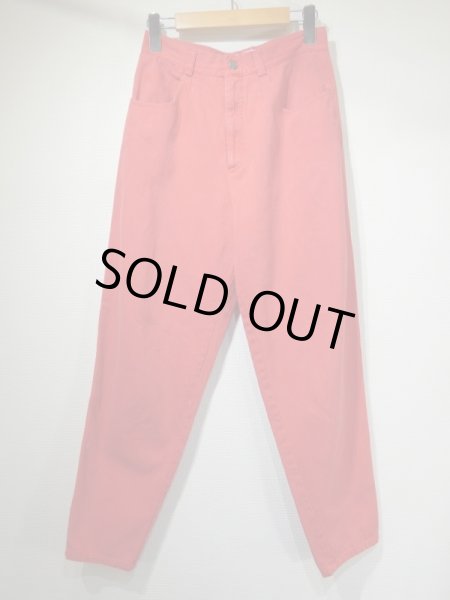 画像4: 90s E.Z. SPIRIT レッド カラー ストライプ 織り柄 テーパード  パンツ 5P カラー パンツ (4)