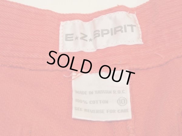 画像10: 90s E.Z. SPIRIT レッド カラー ストライプ 織り柄 テーパード  パンツ 5P カラー パンツ (10)