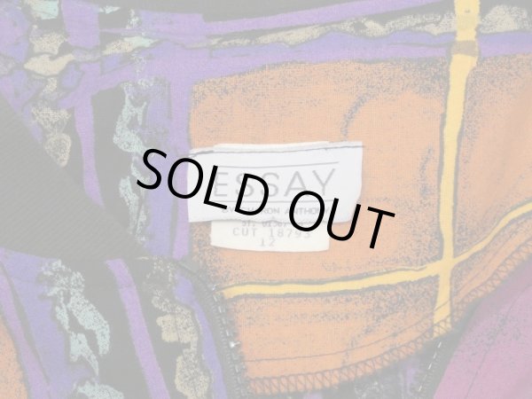 画像6: USA製 80s 90s ESSAY BY SHARON ANTHONY 総柄 レーヨン ショート クロップド 丈 短丈 デザイン ブルゾン ジャケット (6)