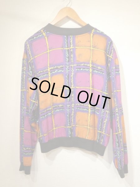 画像5: USA製 80s 90s ESSAY BY SHARON ANTHONY 総柄 レーヨン ショート クロップド 丈 短丈 デザイン ブルゾン ジャケット (5)