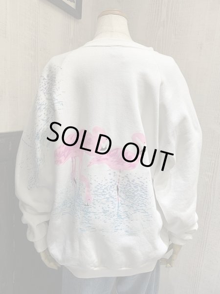 画像3: USA製 90s ビンテージ SCREEN STARS フラミンゴ 両面 プリント スウェット トレーナー  (3)