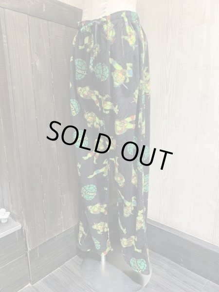 画像2: DEAD STOCK Y2K 00s ミュータント タートルズ フリース イージーパンツ ルーム パンツ 柄パンツ (2)