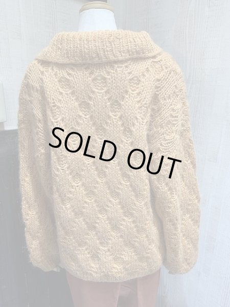 画像3: 〜 80s ビンテージ ホームメイド ？ モヘア ショート丈 短丈 変形 カラー ニット セーター (3)