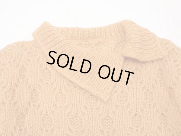 画像6: 〜 80s ビンテージ ホームメイド ？ モヘア ショート丈 短丈 変形 カラー ニット セーター (6)