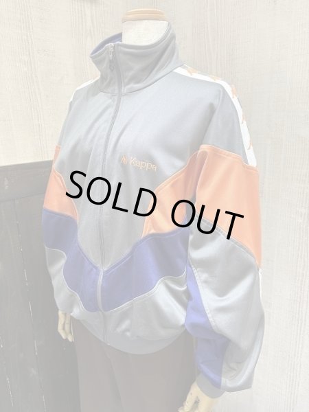 画像2: 80s 90s ユーロ ビンテージ Kappa クレージーパターン バイカラー ドルマンスリーブ トラック ジャケット ジャージ トップス (2)
