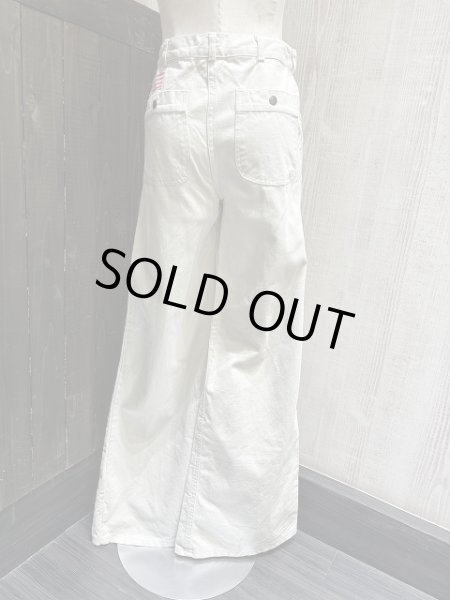 画像3: 70s 80s ビンテージ UFO オフホワイト ベルボトム フレア パンツ  (3)