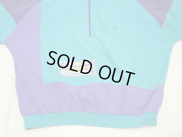 画像10: 80s ユーロ ビンテージ Wagner クレージーパターン バイカラー リブ ハーフジップ プルオーバー スポーツウェア (10)