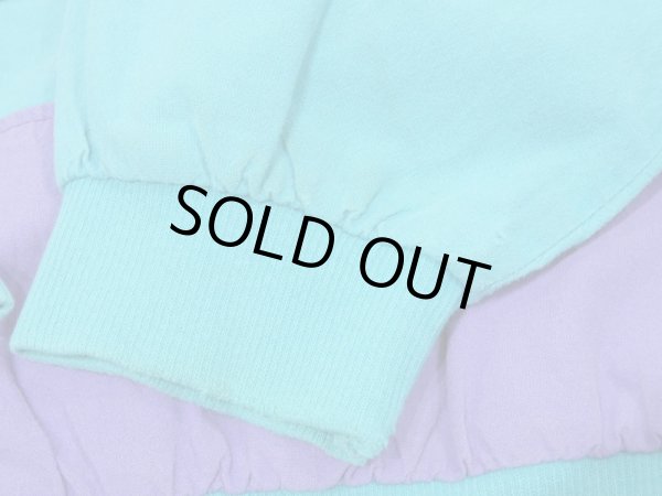 画像16: 80s ユーロ ビンテージ Wagner クレージーパターン バイカラー リブ ハーフジップ プルオーバー スポーツウェア (16)