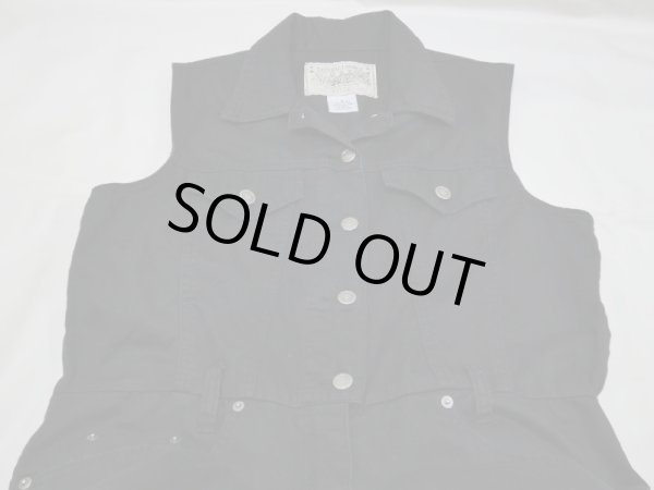 画像9: 90s NATURAL CHOICE WORK WEAR ブラック ライトオンス デニム オールインワン つなぎ ジャンプスーツ  (9)