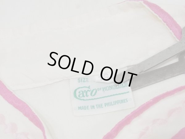 画像7: 70s ビンテージ Caro Honolulu バンドカラー オリエンタル フラワー エンブロイダリー 八分袖 刺繍 チュニック  (7)