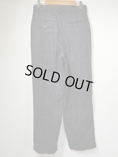 画像5: USA製 90s ビンテージ Polo Ralph Lauren ラルフローレン リネン ツータック テーパード ブラック スラックス パンツ W27位  (5)