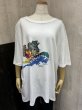 画像1: USA製  90s CRAZYSHIRT クリバンキャット HAWAII スーベニア 両面 染み込み プリント Tシャツ (1)