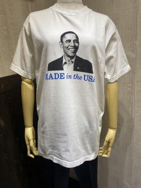 画像1: USA製 00s BAYSIDE アメリカ大統領 バラク オバマ 出生証明書 ボスサイド プリント Tシャツ (1)