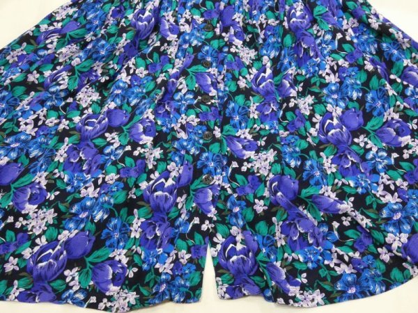 画像13: 90s S.ROBERT 後ろ開き 花柄 ローウエスト ノースリーブ ワンピース ドレス (13)