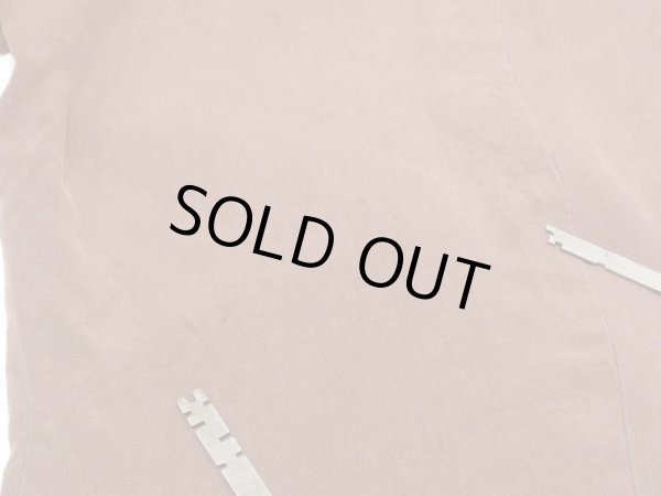 画像12: 90s STUNT バンドカラー チョコレート ブラウン シルク ブラウス  S/S シャツ (12)