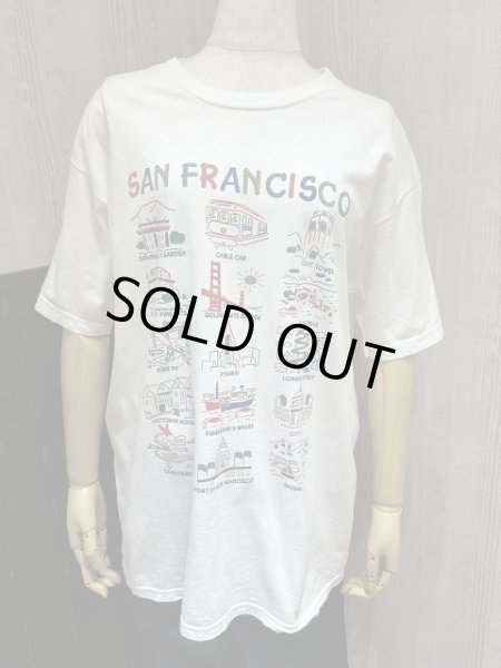 画像1: 90s ビンテージ FRUIT OF THE LOOM カリフォルニア州 サンフランシスコ 街並み 観光名所 プリント スーベニア Tシャツ (1)