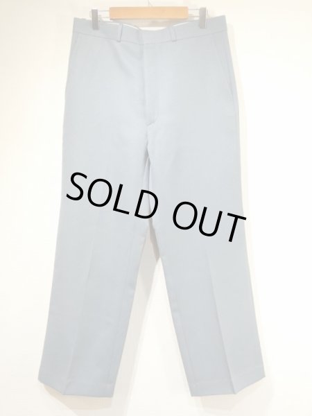 画像4: USA製 80s ビンテージ FARAH ファーラー サックスブルー ノータック ストレート スラックス ドレス パンツ (4)