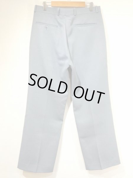 画像5: USA製 80s ビンテージ FARAH ファーラー サックスブルー ノータック ストレート スラックス ドレス パンツ (5)