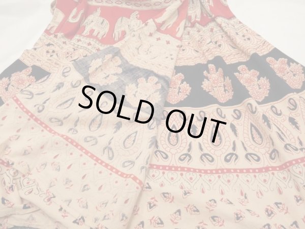 画像13: 70s ビンテージ COAST-PLUS INC パキスキタン製 パキ綿 インド綿 エスニック 柄 ラップ エプロン 巻き スカート  (13)