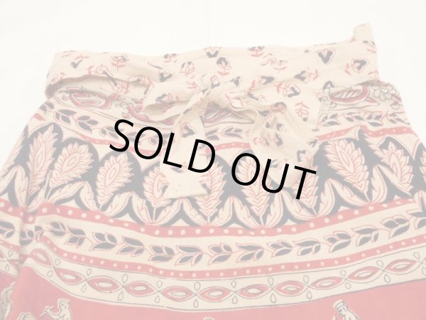 画像7: 70s ビンテージ COAST-PLUS INC パキスキタン製 パキ綿 インド綿 エスニック 柄 ラップ エプロン 巻き スカート  (7)