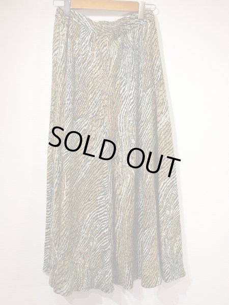 画像5: USA製 80s Campus Casuals ジャージー カットソー ウール タイガー ゼブラ サーキュラースカート (5)