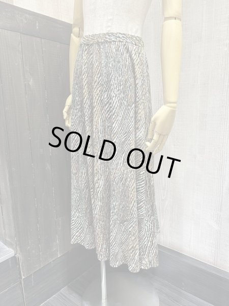 画像3: USA製 80s Campus Casuals ジャージー カットソー ウール タイガー ゼブラ サーキュラースカート (3)