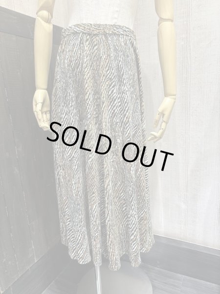 画像2: USA製 80s Campus Casuals ジャージー カットソー ウール タイガー ゼブラ サーキュラースカート (2)