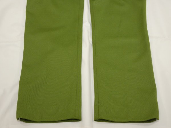 画像10: USA製 70s ビンテージ Sears シアーズ ウグイスグリーン スリット 入り イージー パンツ  (10)
