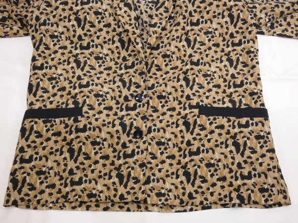 画像9: USA製 80s 90s GW バイカラー ダブルブレスト レオパード カジュアル テーラード ジャケット (9)