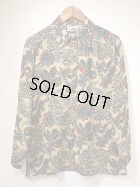 画像4: 90s SEPARATE SCENE ペイズリー オリエンタル ボタニカル 模様 スリット ブラウス  (4)