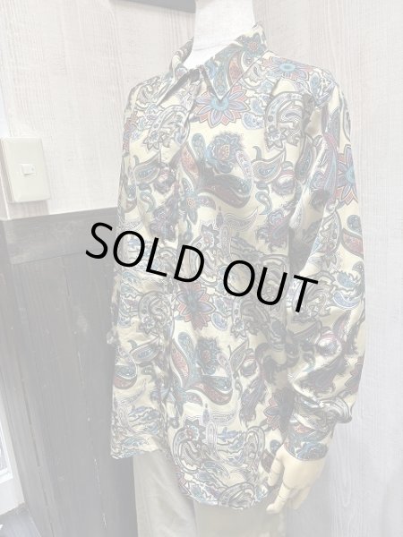 画像2: 90s SEPARATE SCENE ペイズリー オリエンタル ボタニカル 模様 スリット ブラウス  (2)
