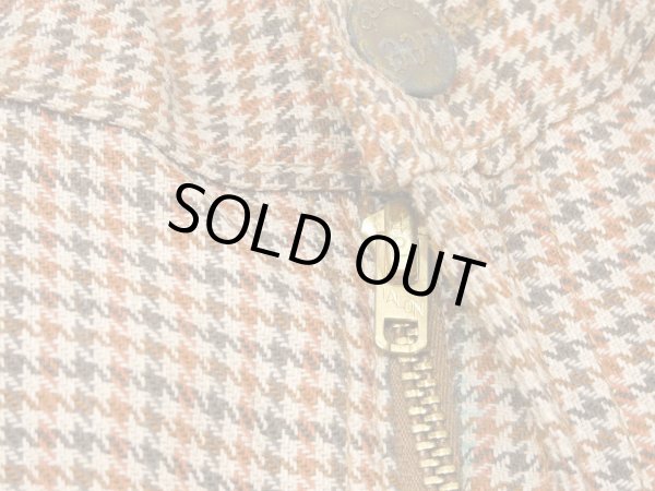 画像8: DEAD STOCK USA製 70s ビンテージ Lee ハウンドトゥース 千鳥格子 ブーツカット フレア レトロ パンツ (8)