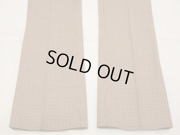 画像10: DEAD STOCK USA製 70s ビンテージ Lee ハウンドトゥース 千鳥格子 ブーツカット フレア レトロ パンツ (10)